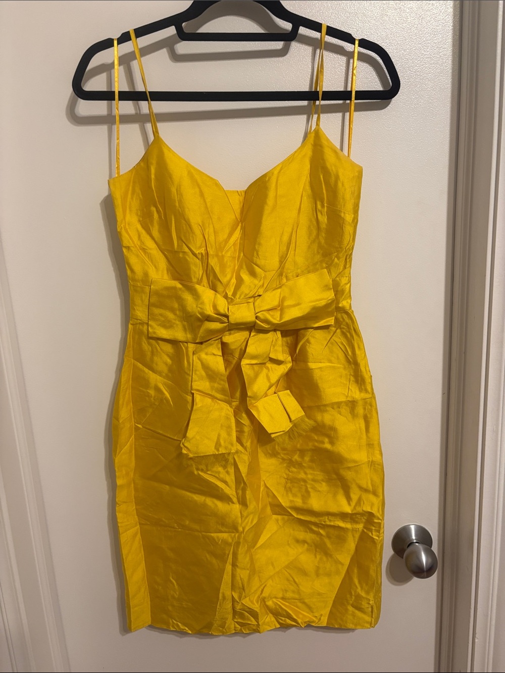 kate spade Yellow Silk Bow-Front Mini Dress